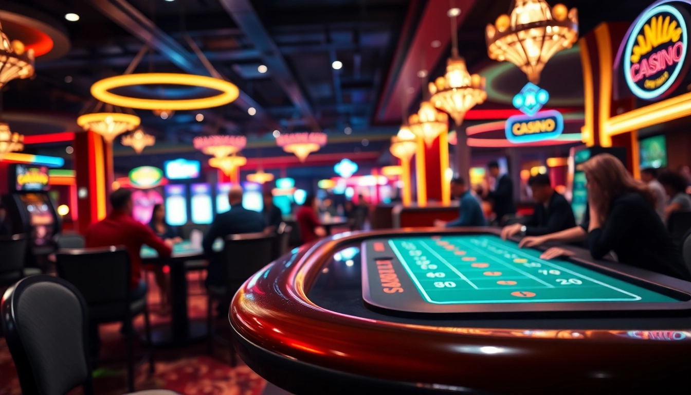 Jouer aux jeux du casino en ligne avec une ambiance vibrante et élégante.
