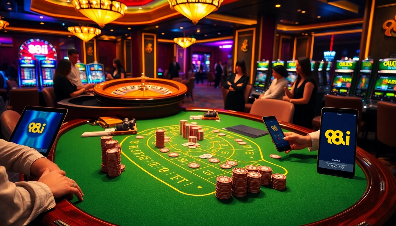 Winning at blackjack with 88i chips amidst a luxury casino atmosphere.