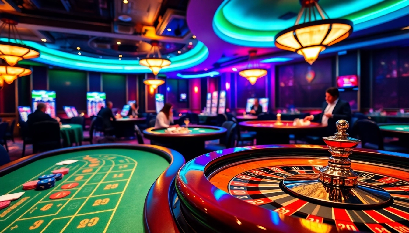 Jouer à des jeux de casino en ligne dans une ambiance vibrante et excitante.